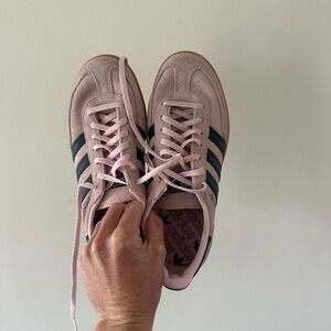 Adidas Women's Pink and navy Striped handball Spezials